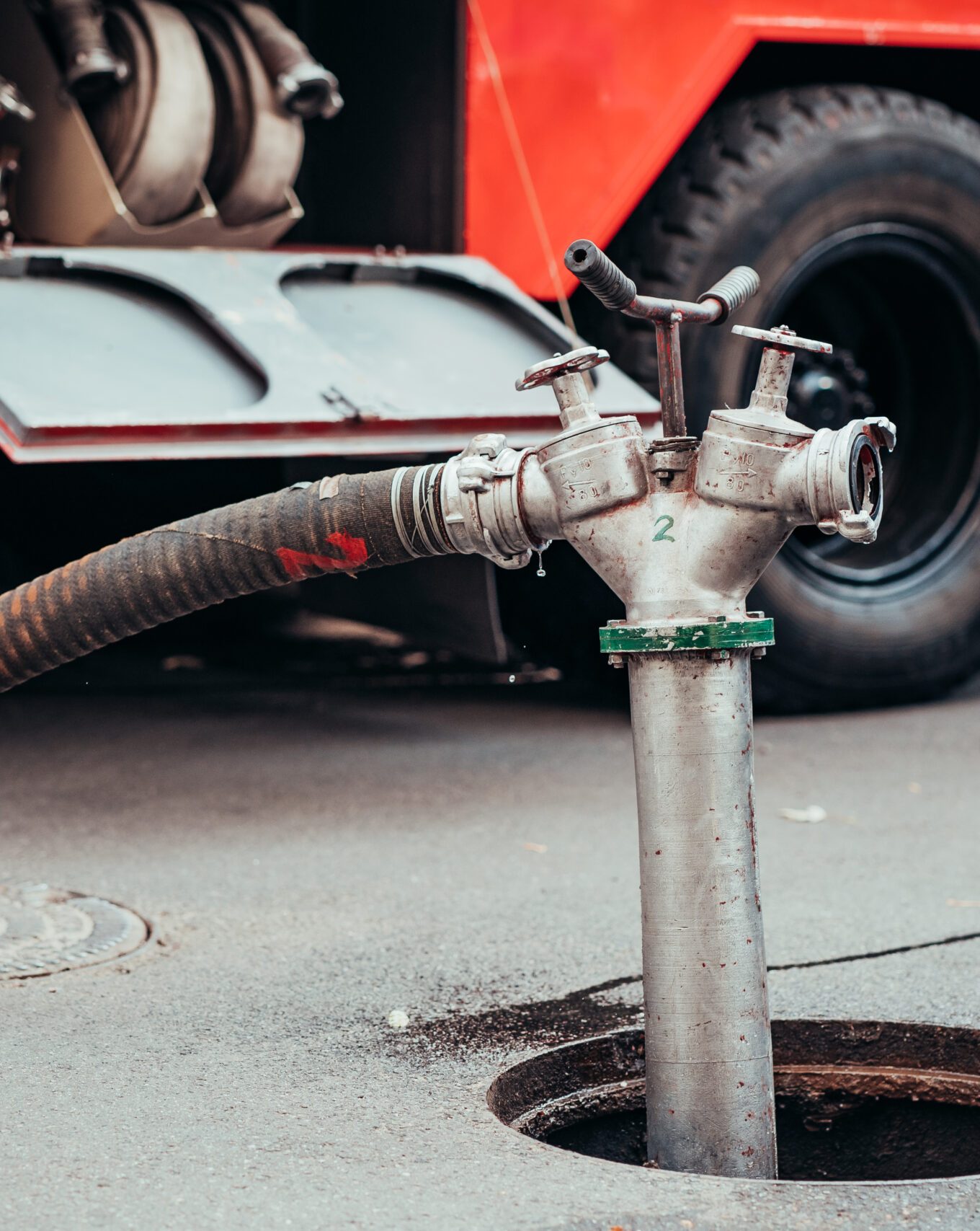 Fire Hydrant In Use During a Structure Fire